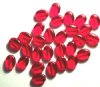 30 12mm Transparent Red Flat Oval Beads